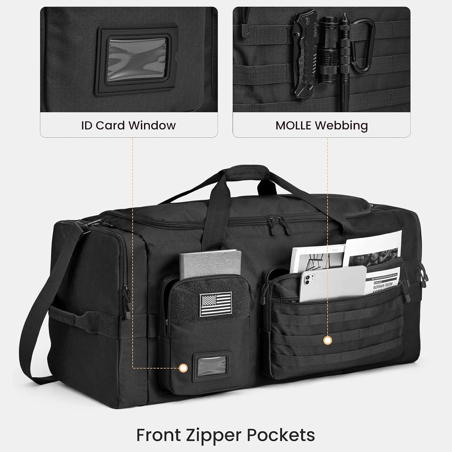 image:imageSZONE 130L Extra Large 3 in 1 Duffle Bag for Travel Gym Sport BackpackBlack