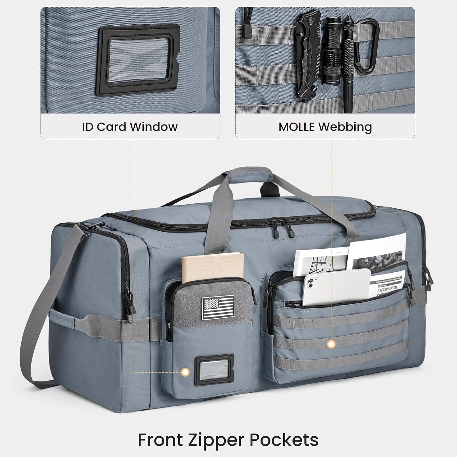 image:imageSZONE 130L Extra Large 3 in 1 Duffle Bag for Travel Gym Sport BackpackGrey